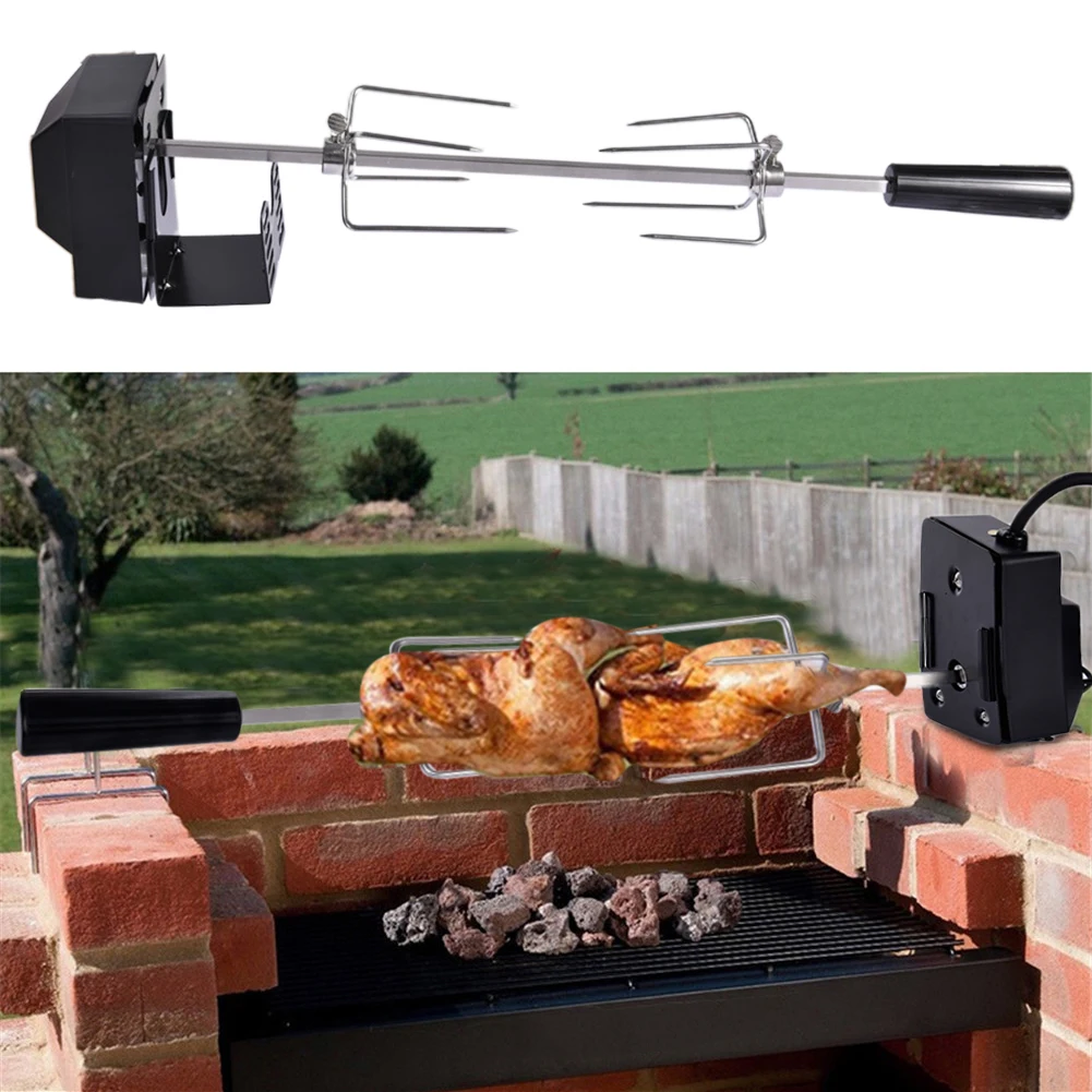 Rotisserie Set With Motor Stainless Steel Automatic BBQ Kit Grill For Grilling Hot Dog Chicken Steak Camping Tool |