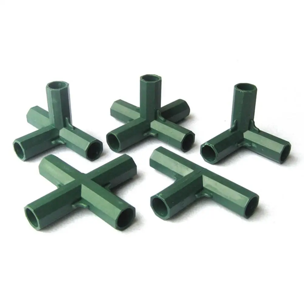 

16MM PVC Fitting 5 Types Stable Support Heavy Duty Greenhouse Frame Building Connector 2020 New