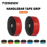toseek bicycle handlebar tape anti vibration pu eva bent cycling road bike tapes racing breathable non slip handle bar belt wrap