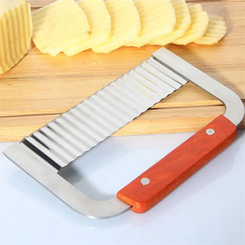 

Upspirit Wavy Potato Cutter Stainless Steel Wrinkled Chips French Fries Fry Slicer Chopper Fruit Vegetable Tools Kitchen Gadgets