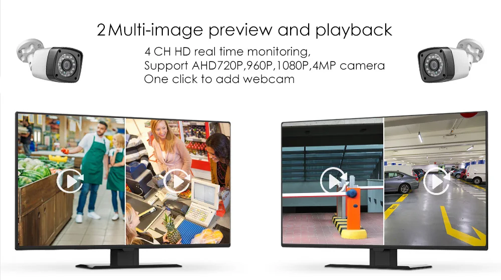 FUERS 4 шт 4MP 1520P CCTV 4CH 5в1 AHD DVR система наблюдения Водонепроницаемая уличная камера система безопасности видео CCTV P2P HDMI Комплект