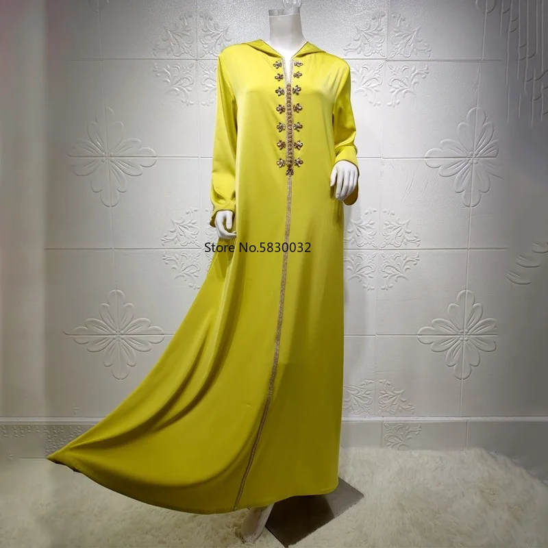 Abaya Dubai Turkey Muslim Hooded Dress Women Moroccan Caftan Elegant Lady Islamic Clothing 2021 Eid Mubarak Djellaba Femme