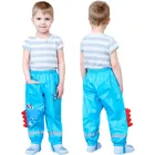 Детские дождевые брюки с мультяшным принтом, на возраст 2-12 лет, Непродуваемые и водонепроницаемые брюки для мальчиков и девочек