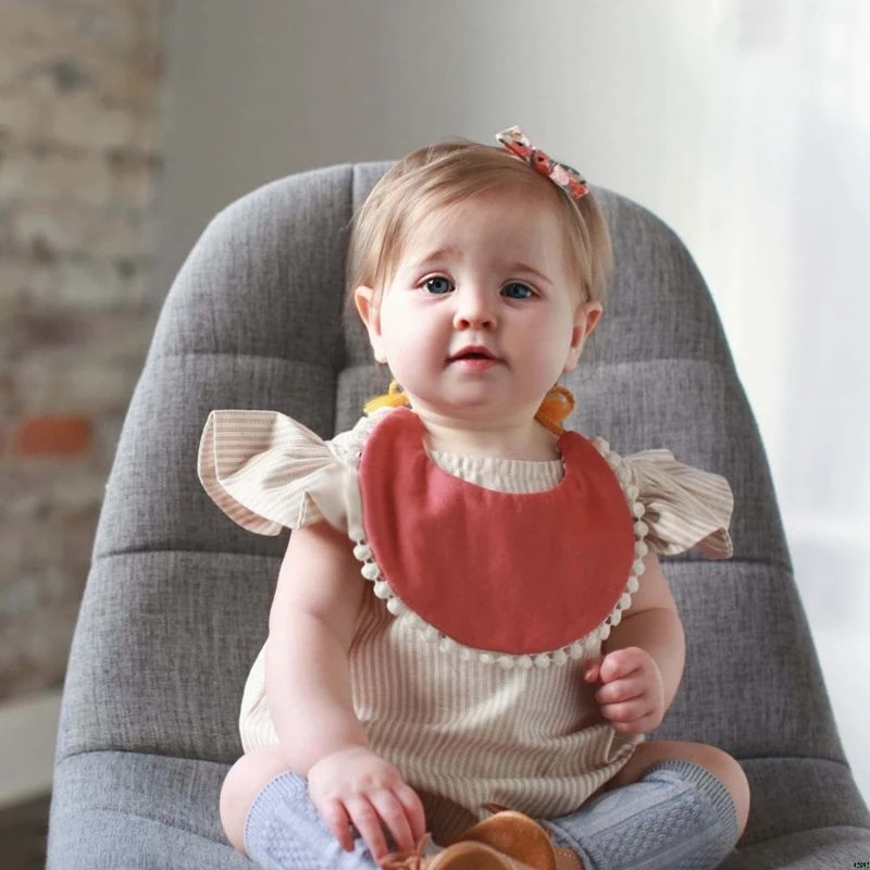 

Baby Bib Infant Burp Cloths Toddler Cotton Bib Kid Floral Towel Dinner Feeding Double-deck Cute Girl Bibs