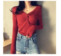 2021 new arrival v neck knitted bottoming shirt confortable material