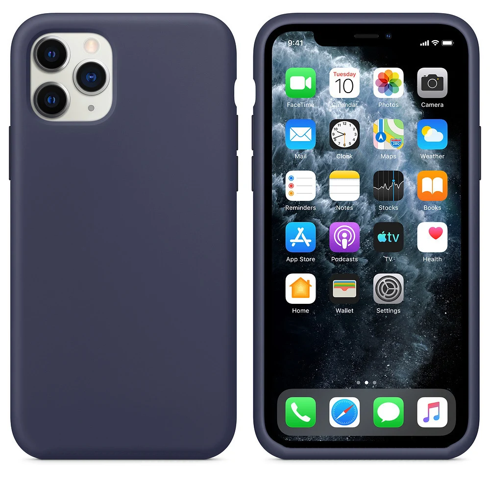 Midnight Blue Чехол для iPhone 11 Pro Max 6 S 6 S 7 8 Plus X R XR XS Max чехол мягкий жидкий силиконовый роскошный милый чехол для iPhone11 11Pro - Цвет: Midnight Blue
