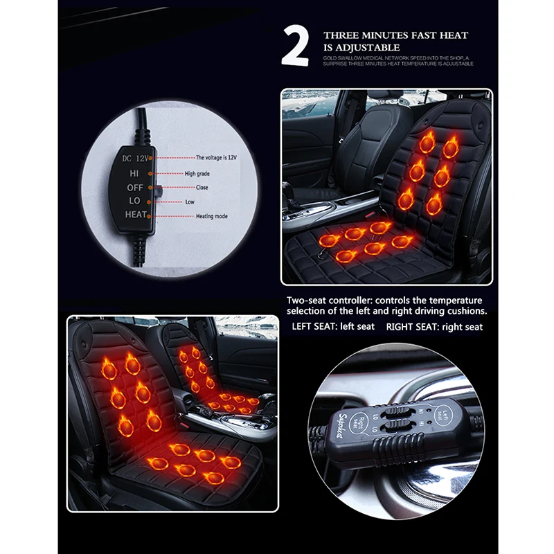 

12V Automobile Heating Cushion Cover Seat Heater Winter Heating Cushion
