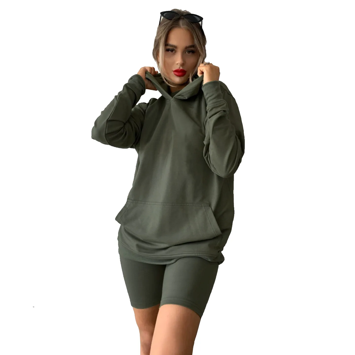 

Spring 2021 New Hoodies Tracksuits Womens Two Peices Set Outfits Oversized Homewear Clothing