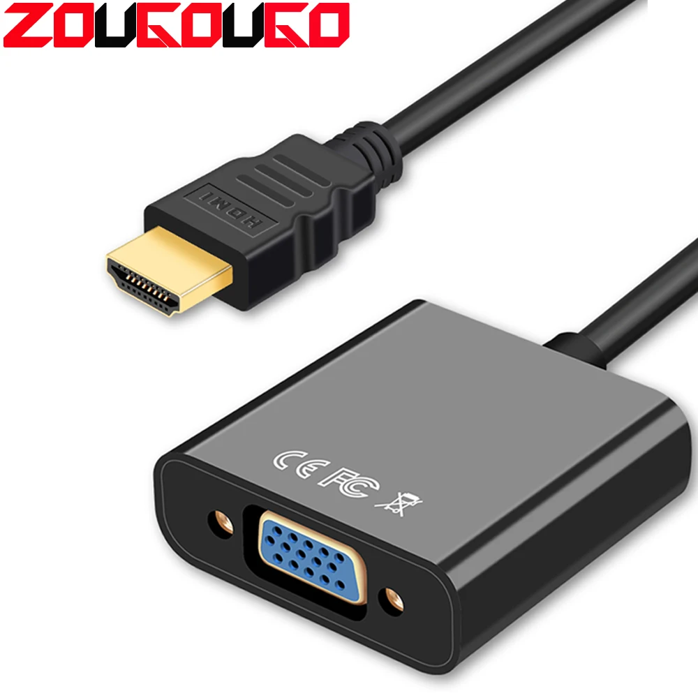 Новый адаптер HDMI совместимый с VGA переходник папа в мама 1080P аудиокабелем для ПК