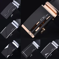 ckmn brand mens genuine leather trouser belt fashion alloy luxury automatic buckle black leather simple business mens belts