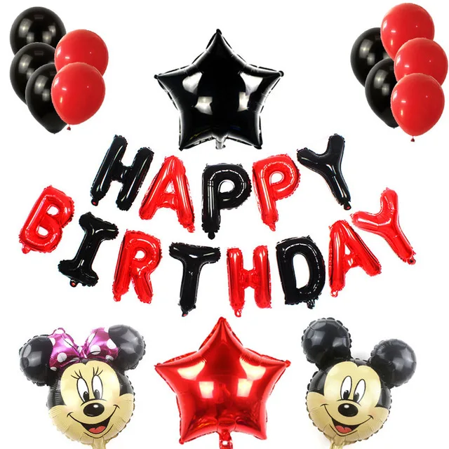 HBD MK SET5 KAMMIZAD 17 шт./лот anniversaire Микки красные цифры воздушные шары для 1. Украшения для дня рождения, Детские фольгированные баллоны Минни, балоны - Цвет: HBD MK SET5