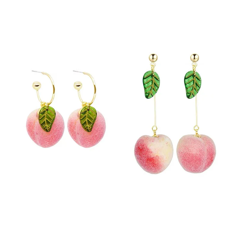 

Серьги-подвески женские, розовые, 2020, оптом, серьги в форме персика