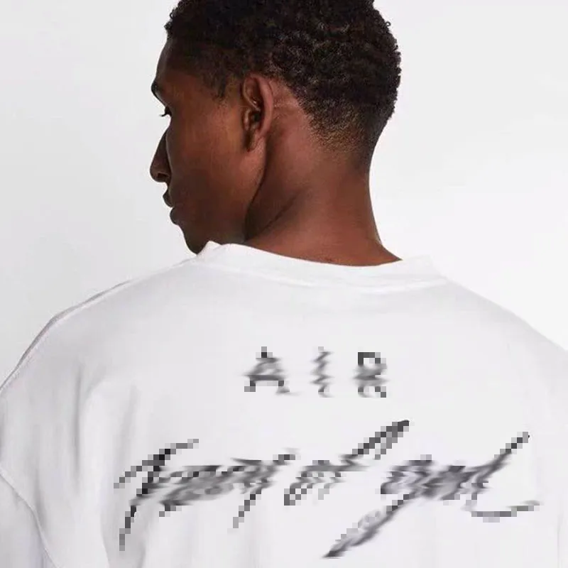 

Men's T-shirt Hong Kong Style Letter Trend Wild Ins Casual Cotton Five-Point Sleeves Loose Large Size Summer Short Sleeves