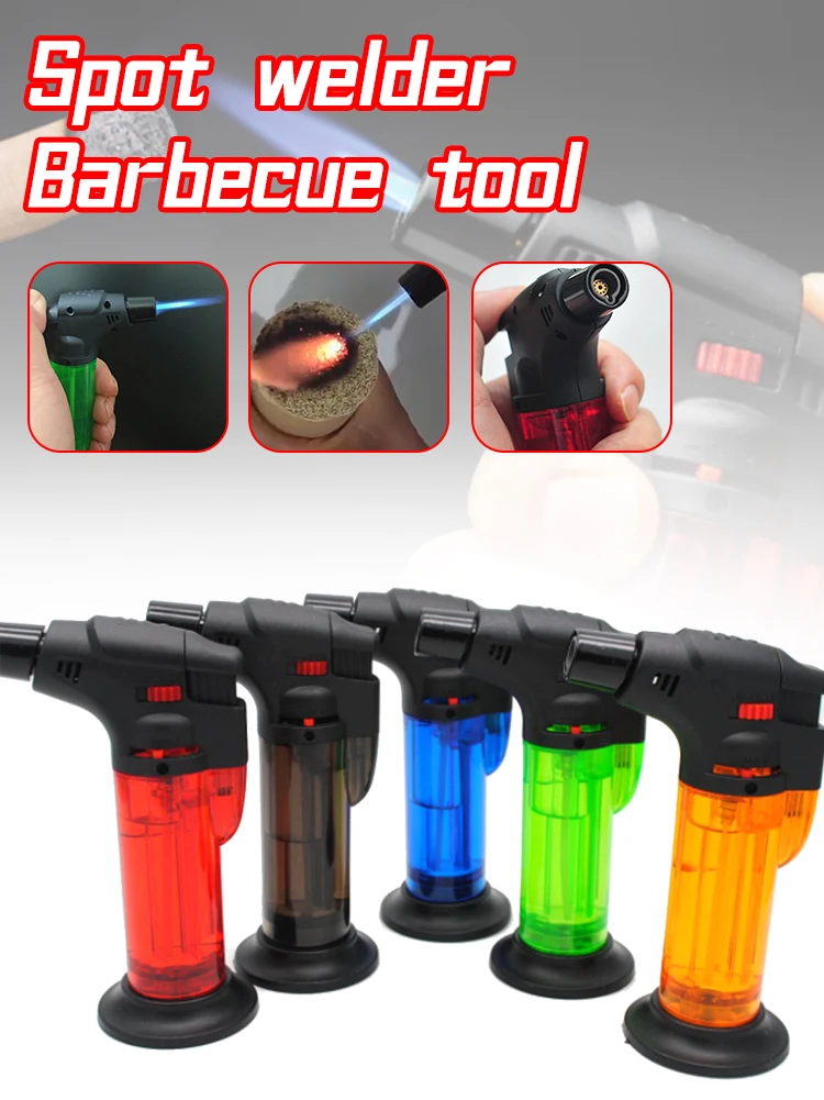 

Windproof Cigarette Lighter Igniter Cigars Blower Gun Moxibustion Point Incense Barbecue Welding Holder Straight Gas Lighters