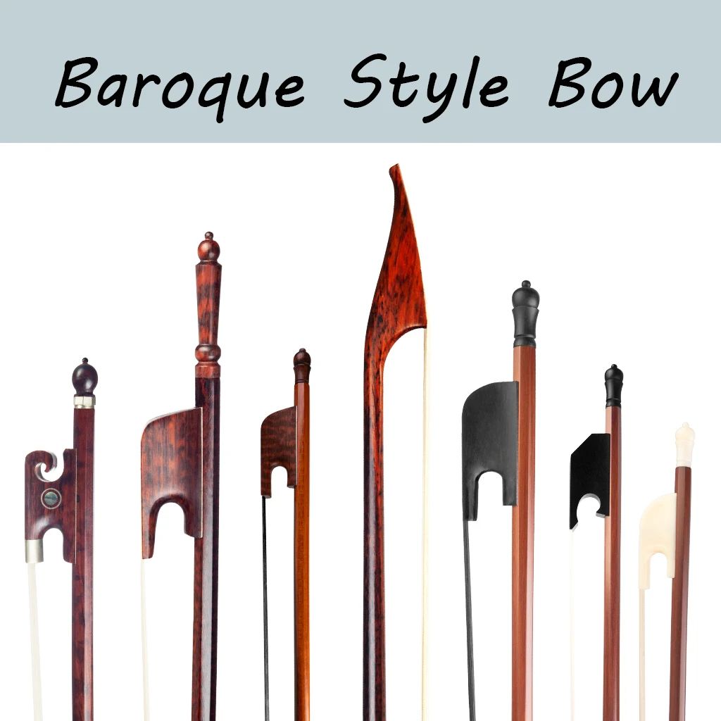 

4/4 Violin Bow Baroque Style Brazil Wood Ebony Frog Black / White Natural Horse Hair Full Size Carbon Fiber Fiber Bow