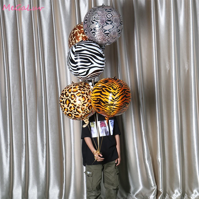 Фото Детские шары С Рисунком Тигра жирафа зебры леопарда | Дом и сад