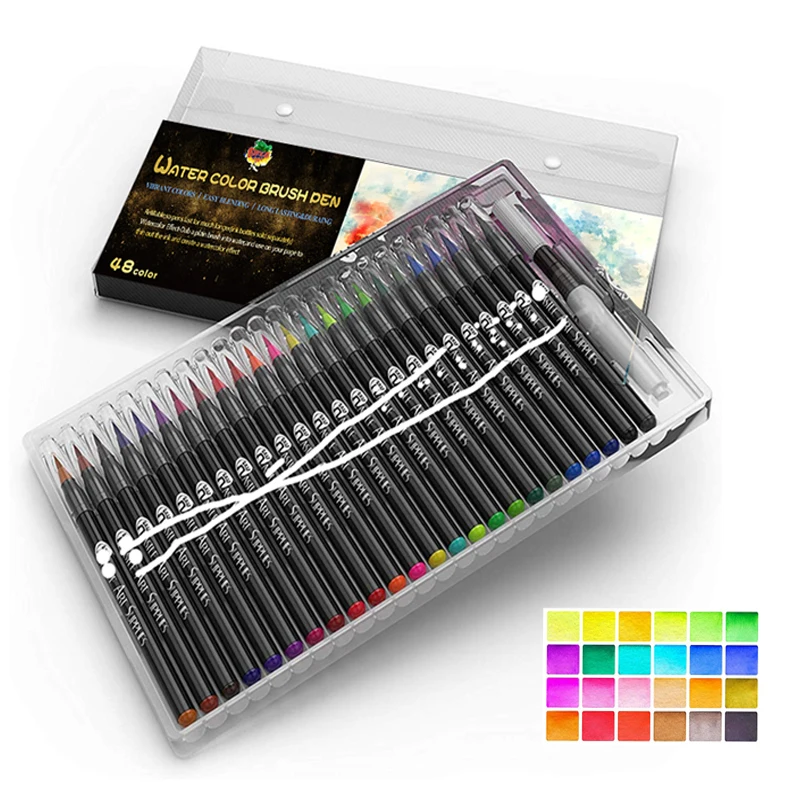 Художественные маркеры рисунок раскраска с акварельной кистью ручка|Маркеры для