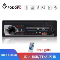 podofo 1din stereo bluetooth fm radio remote control digital mp3 player usbsd port car radio in dash audio music