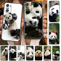 super cute panda phone case for xiaomi redmi 11 lite pro ultra 10 9 8 mix 4 fold 10t black cover silicone back prett