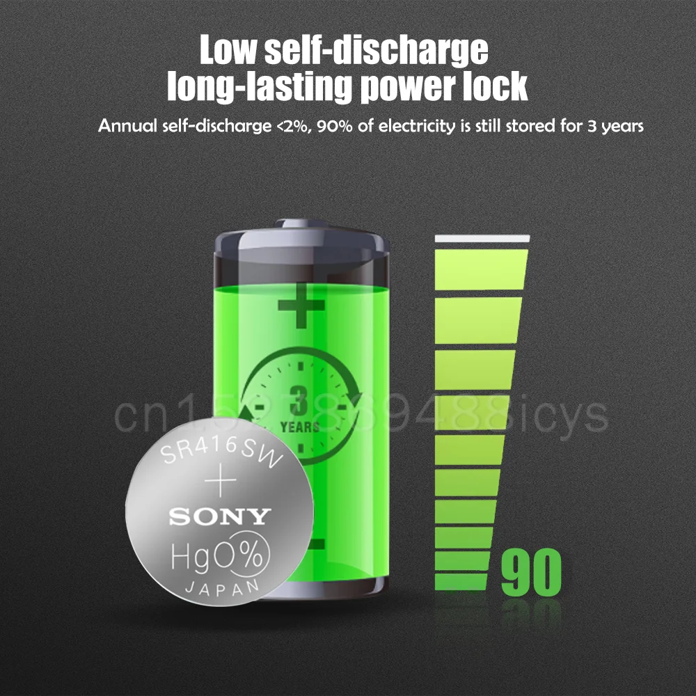Батарейка для часов Sony 100 оригинальная 1 55 в 337 SR416SW оксид серебра 20 шт./лот сделано