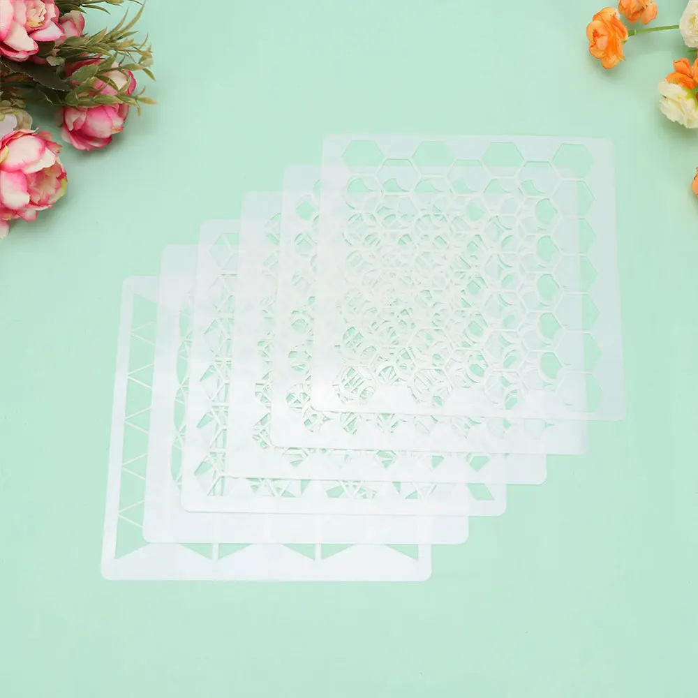 

12pcs Wall Painting Templates DIY Geometric Wall Painting Templates for Home Store (White)