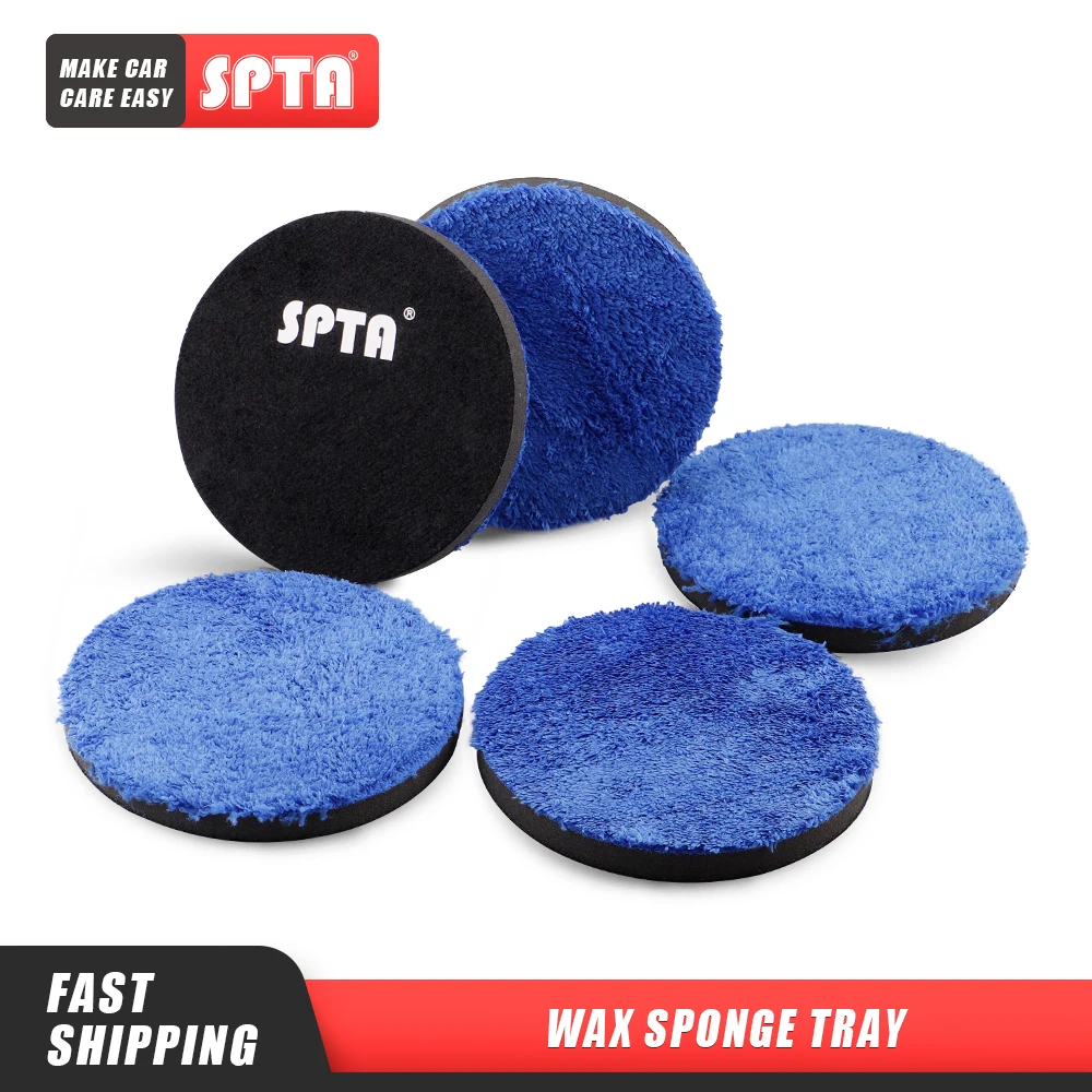 

(Bulk Sale) SPTA 3/4/5/6/7 Inch Microfiber Polishing Pad Removing Wax Buffer Pads Replaceable Buffing Pads for DA/RO Polisher