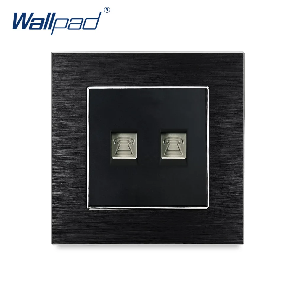 Двойной телефонная розетка 2 ТЕЛ переключатель Wallpad люксовый Алюминиевый