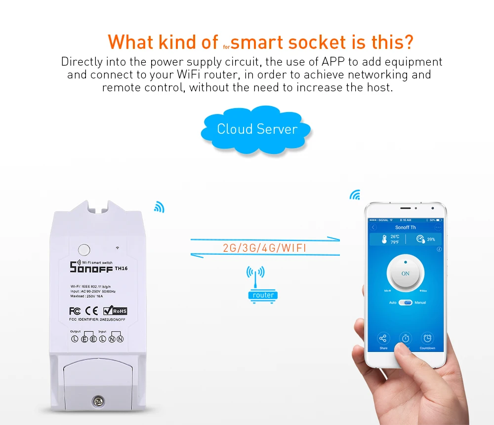 SONOFF TH16 Wifi переключатель SI7021 DS18B20 датчик AL560 расширение мониторинга температуры и влажности Зонд 15A таймер Google Home Alexa