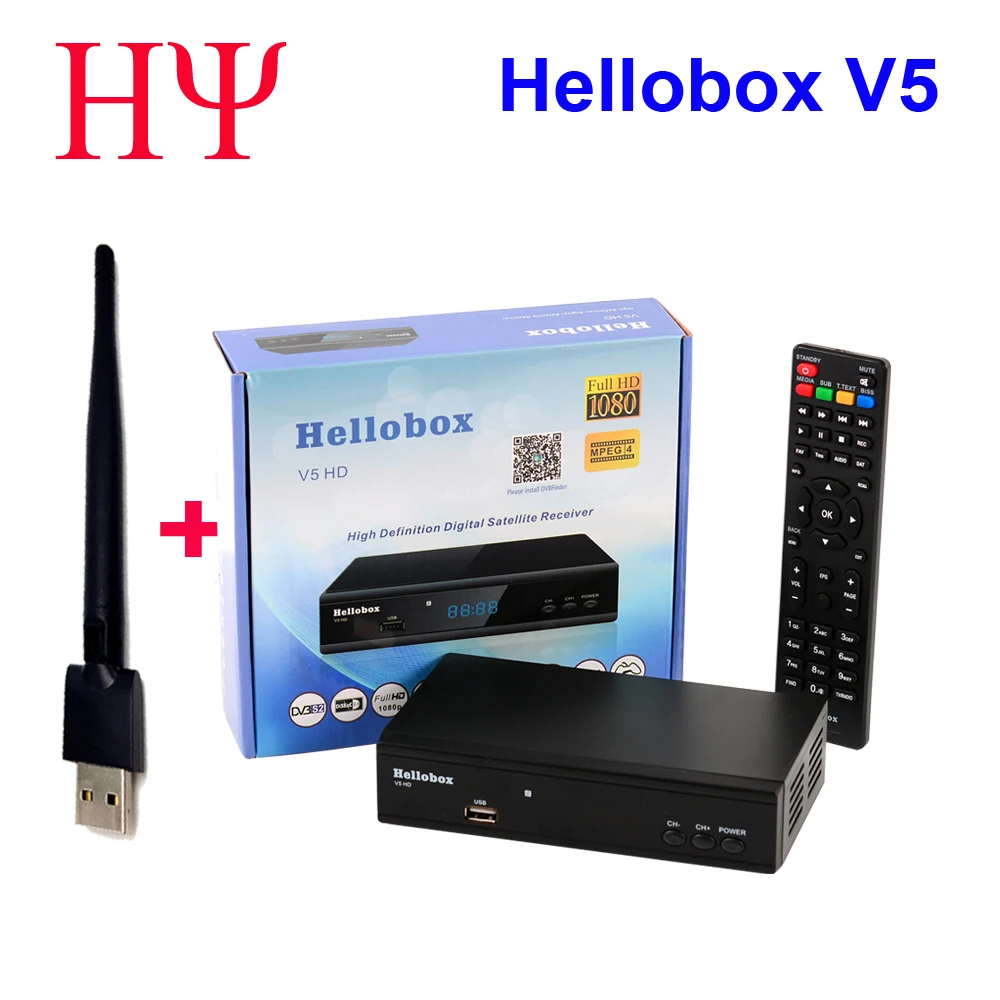 Спутниковый ресивер Hellobox V5 Recept DVB S2 Full HD DVBS2 PowrVu Biss Поддержка 3G модем CCCAM