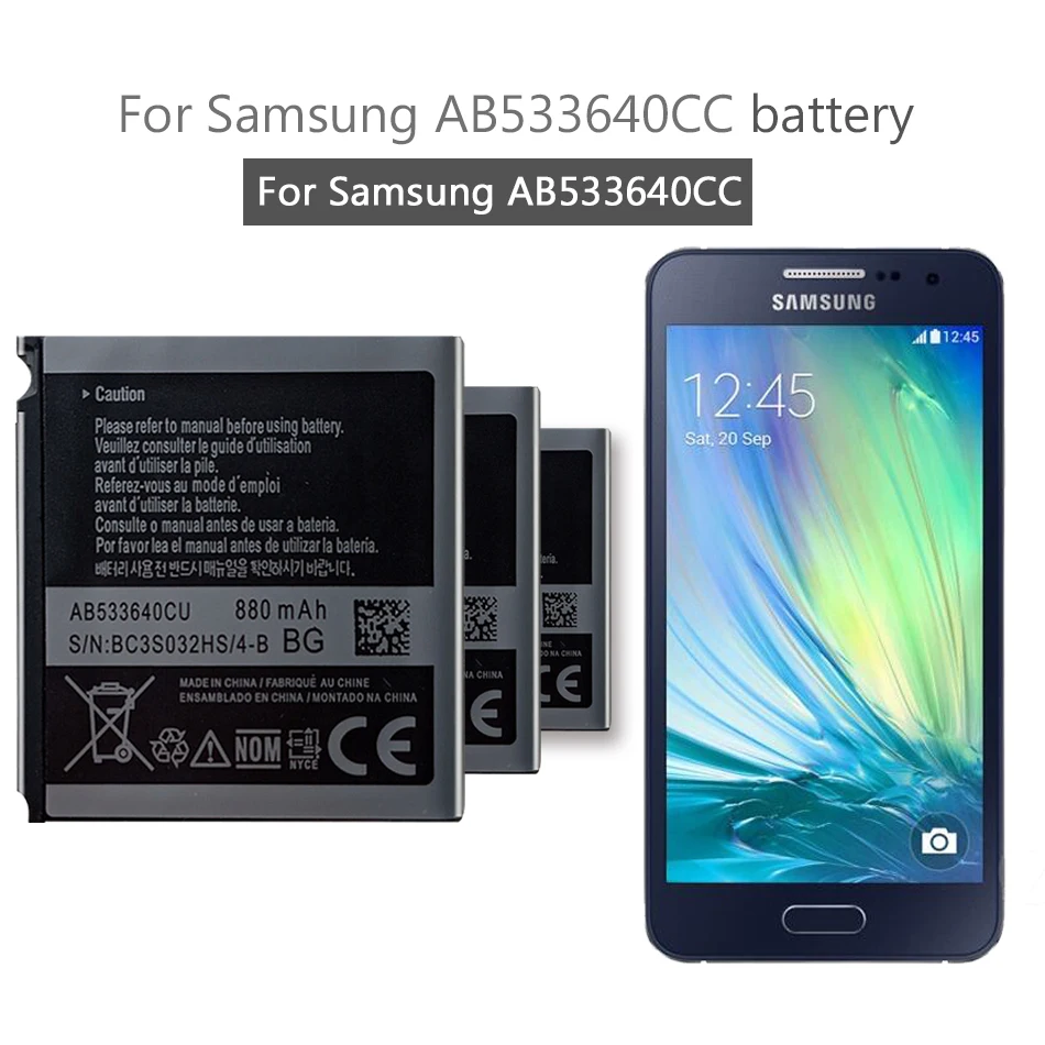 Аккумулятор AB533640CC AB533640CU /CK/CE для Samsung S6888 S3710 S3600C GT-S3600i S3930C S3601C S5520 S569 880 мАч - купить