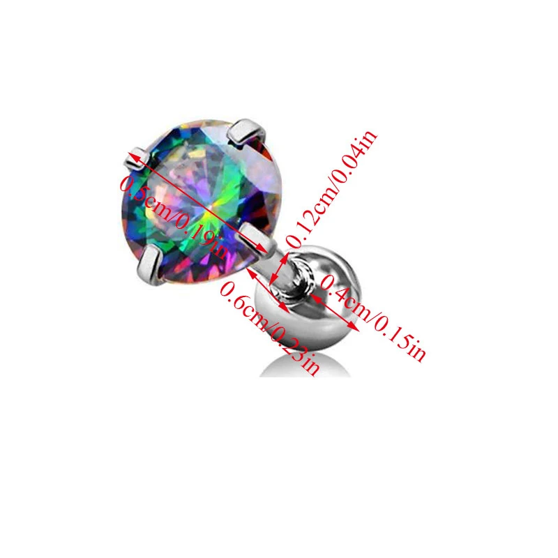1 шт. кольцо из нержавеющей стали с кристаллами для пирсинга уха круглым носом Для