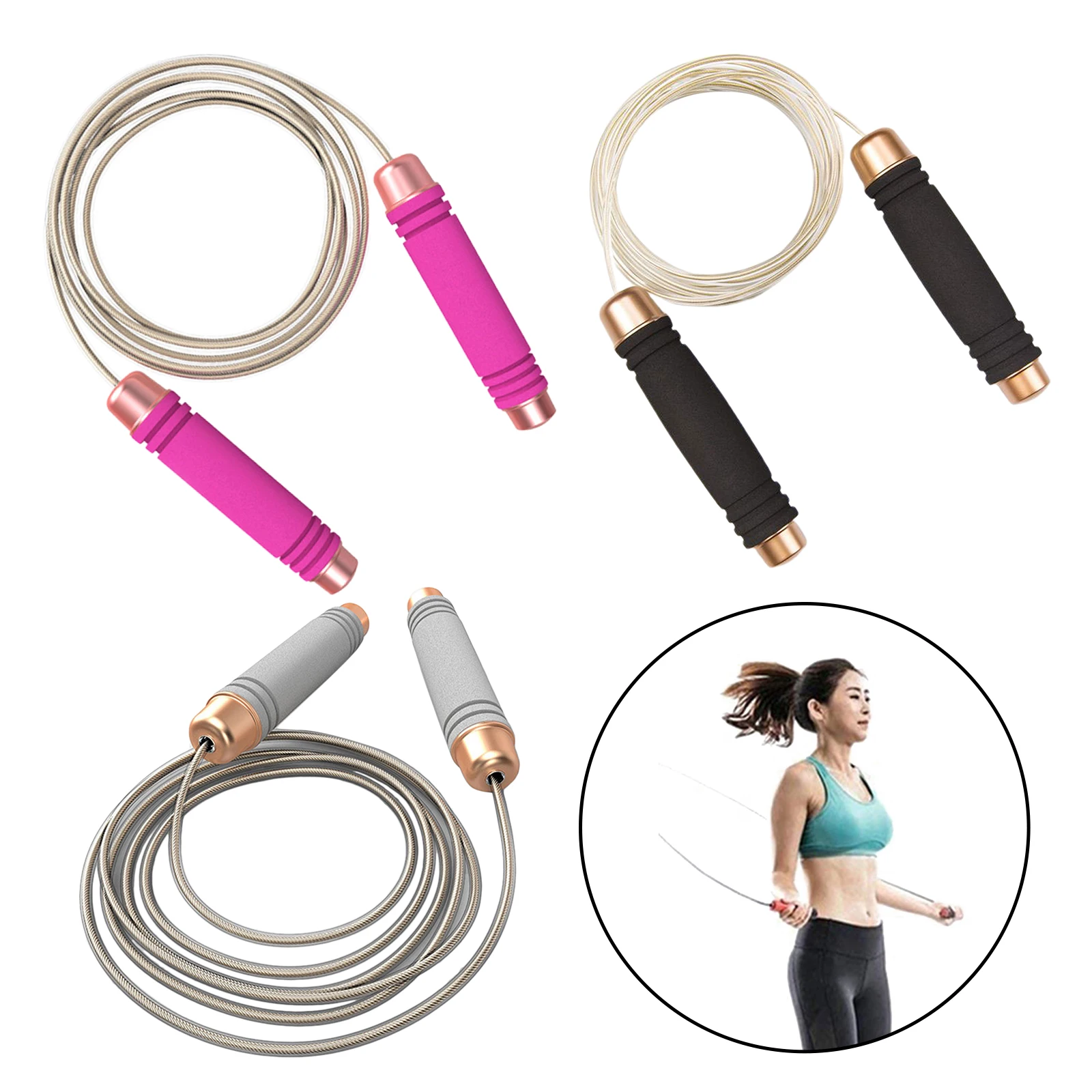 

Jump Skipping Ropes Weighted Fast Speed Steel Wire Jumping Ropes Kids & Adult Workout Boxing Gym Fitness Training