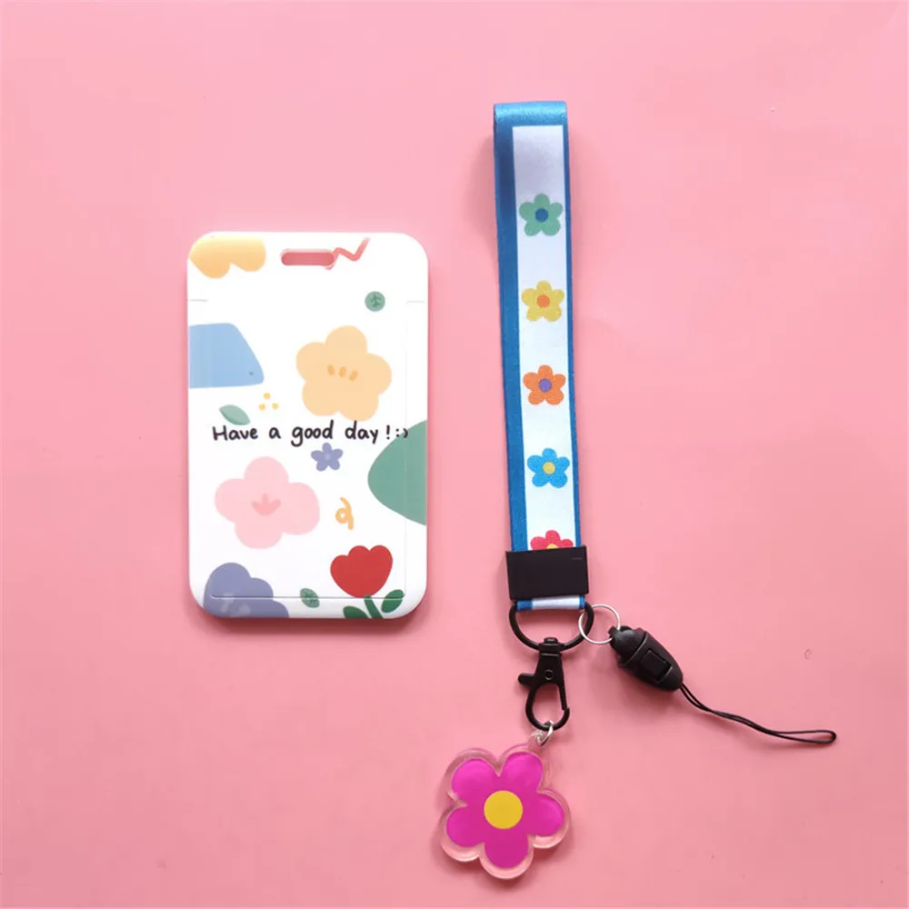 

New Fashion Beautiful Flowers Lanyard Credit Card Id Holder Bag Student Women Travel Bank Bus Business Card Cover Badge