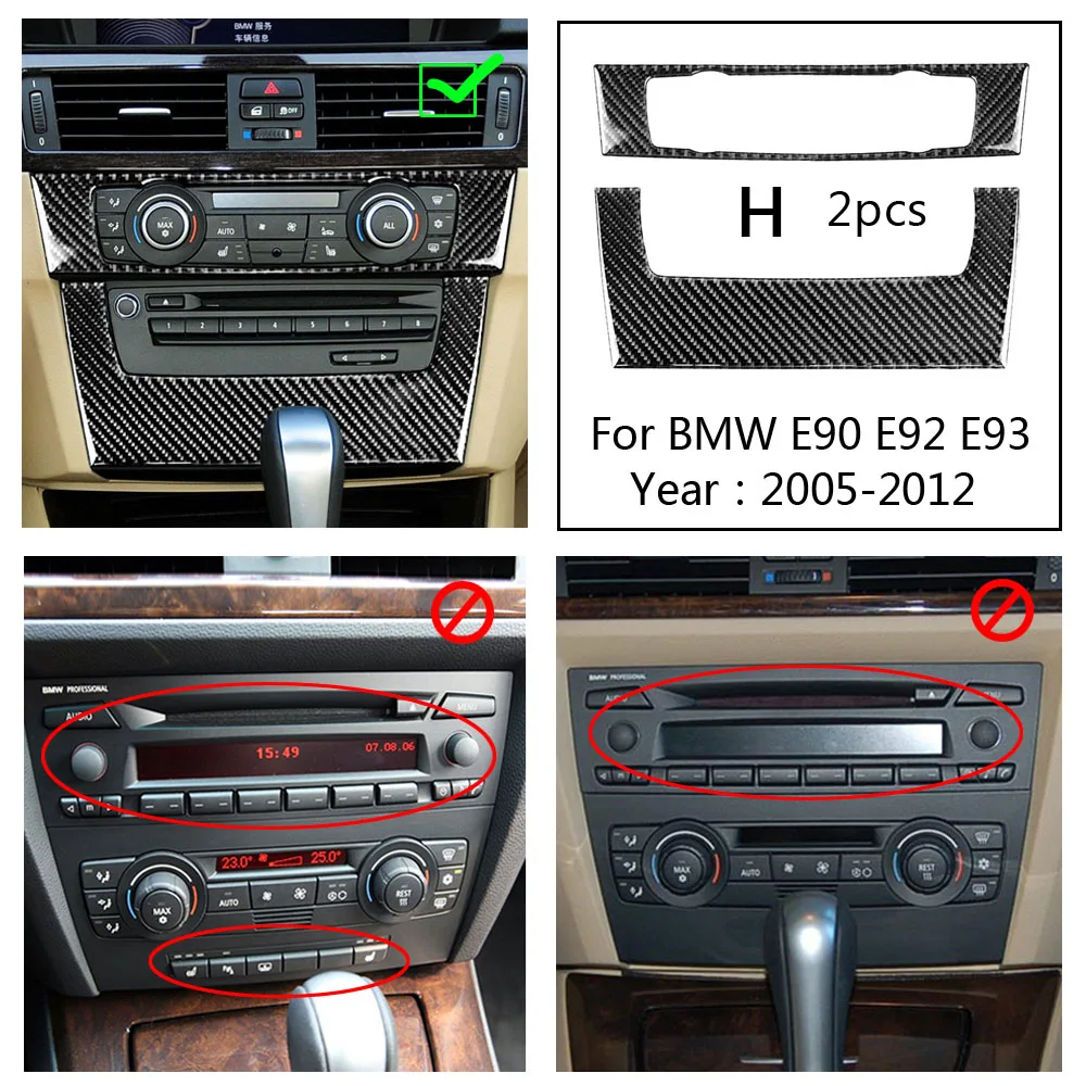 

True Carbon Fiber Car Interior Door Handle Bowl Trim Cover For BMW E90 E92 E93 3 Series 2006 2007 2008 2009 2010 2011