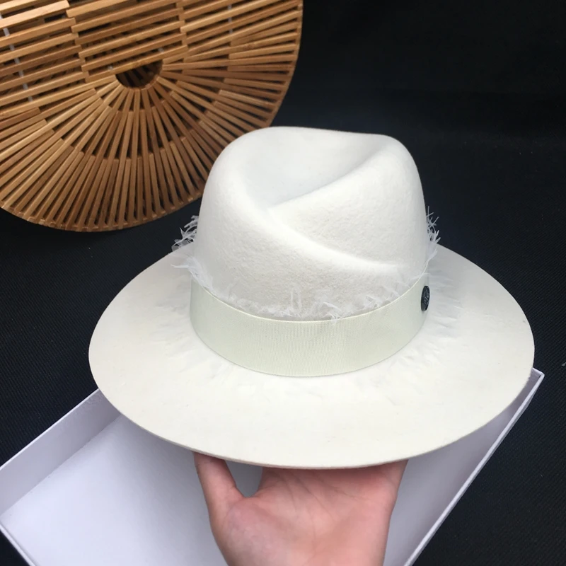 Летняя мода m fedoras белая женская шляпа высокого качества кружева солнцезащитный крем шерсть