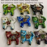 5pcs cloisonne enamel filigree cute cat rabbit charm diy jewelry making ladybug crocodile pendant necklace bracelet accessories