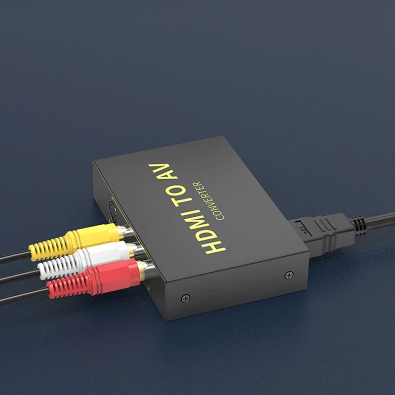 

NEW-1080P HDMI to AV Adapter HD HDMI to S-Video Converter o and Video Converter for Computer Tv PS4(EU Plug)