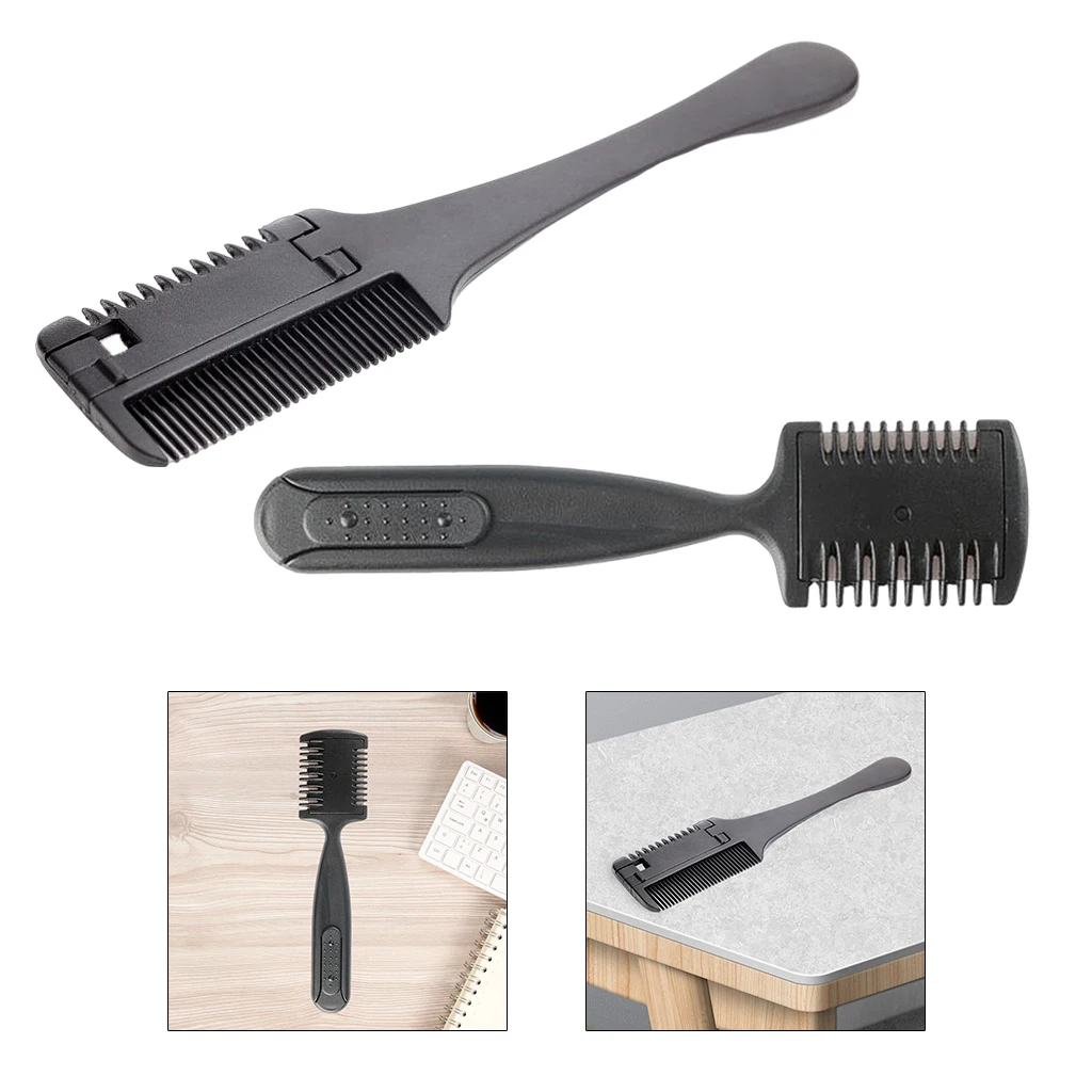 

1PC Hair Cutting Comb Black Handle Hair Brushes with Razor Blades Cutting Thinning Trimmin Hair Salon DIY Styling Tools