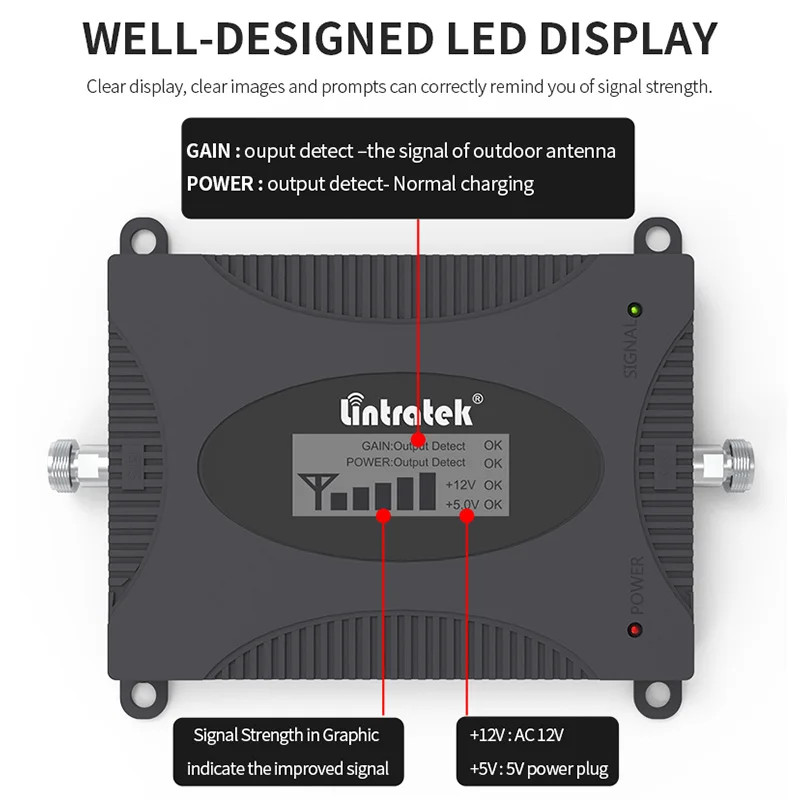 

Lintratek Cellular 2G 3G 4G 900 1800 2100 850 Signal Booster LTE GSM 2G UMTS 3G LTE 4G Internet Cellular 3G LTE Voice Booster