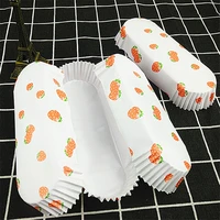 300pcspack ship shaped coated tray cake bread papers oil proof baking holder rectangular strawberry pattern