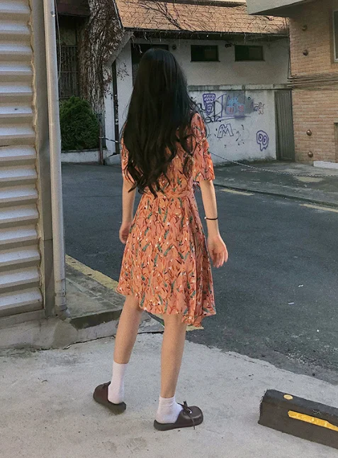 Платье с цветочным принтом новинка 2018 летнее женское платье выше колена мини