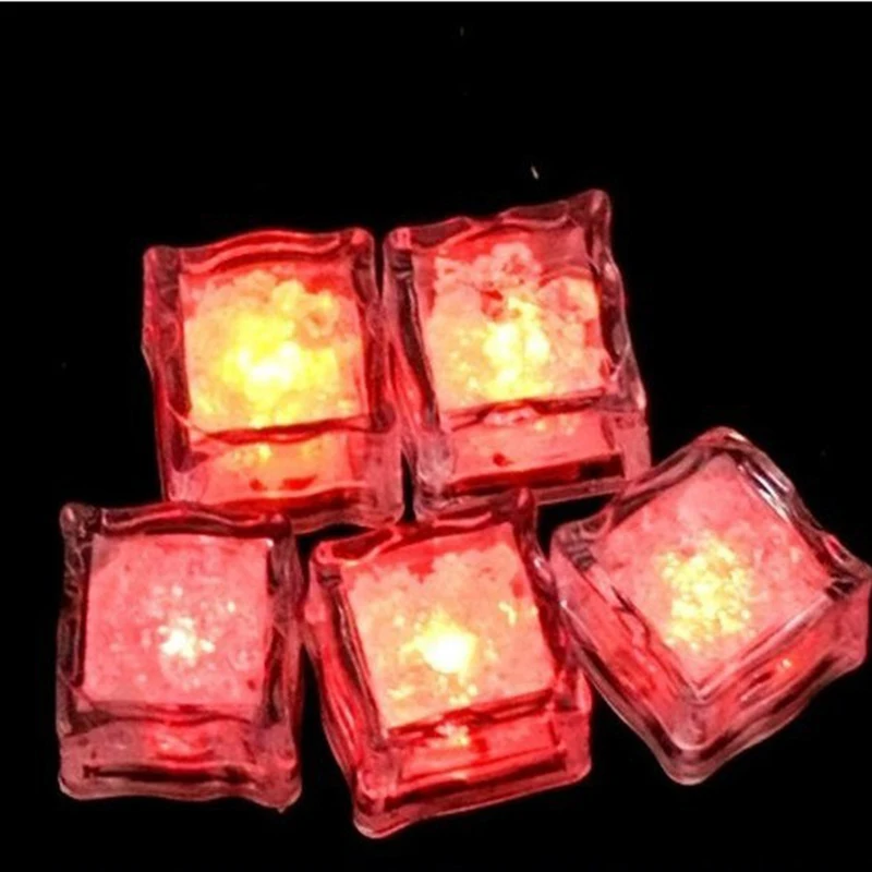 1pcs red 1/на свадьбу, 12 шт. сделай сам, светильник для кубиков льда/цветной сенсорный датчик Ночной светильник/светодиодный вспышка кубика льда s дропшиппинг рождественские украшения - Цвет: 1pcs red