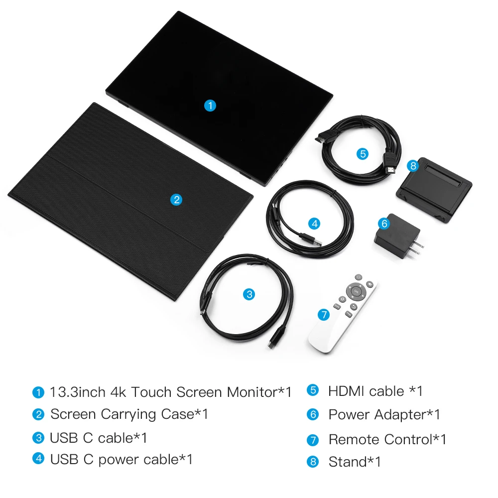 

Eyoyo EM13U 13.3" UHD 4k Portable Gaming Touch Screen Monitor LCD Type USB C HDMI 3840x2160 Display For PC Phone PS4 Xbox Switch