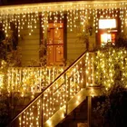 5 м водонепроницаемый наружный Рождественский светильник Droop 0,4-0,6 м светодиодный занавес сосулька струнный светильник s садовый торговый центр карнизы декоративный светильник s