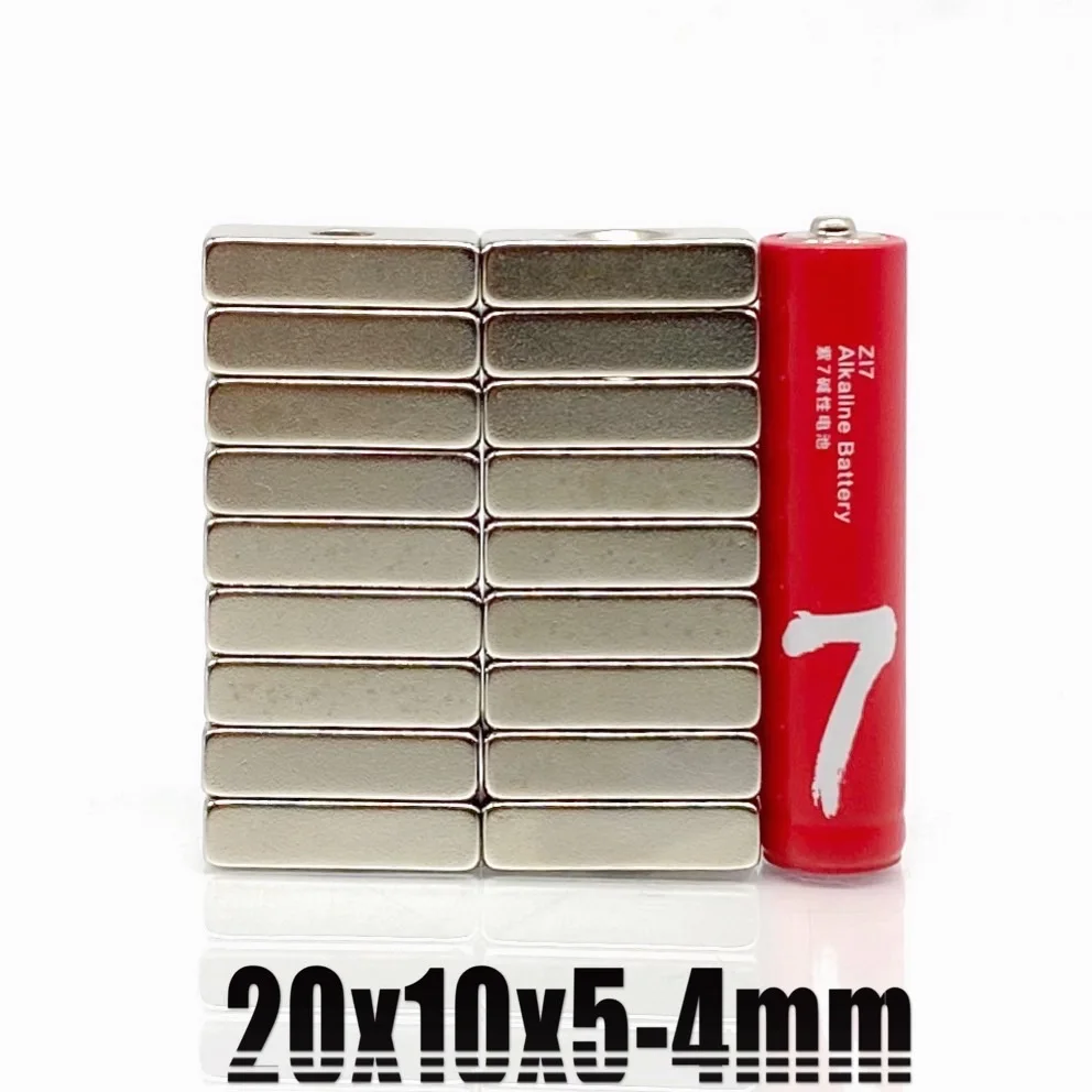 

5~200pcs 20x10x3 20x10x4 20x10x5 mm Hole 4mm N35 Super Strong Block Countersunk Magnets Rare Earth Permanent Neodymium Magnet