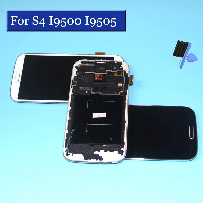 Экран для Samsung galaxy s4 Galaxy S4 i9505 i9500 ЖК дисплей сенсорный экран дигитайзер Рамка