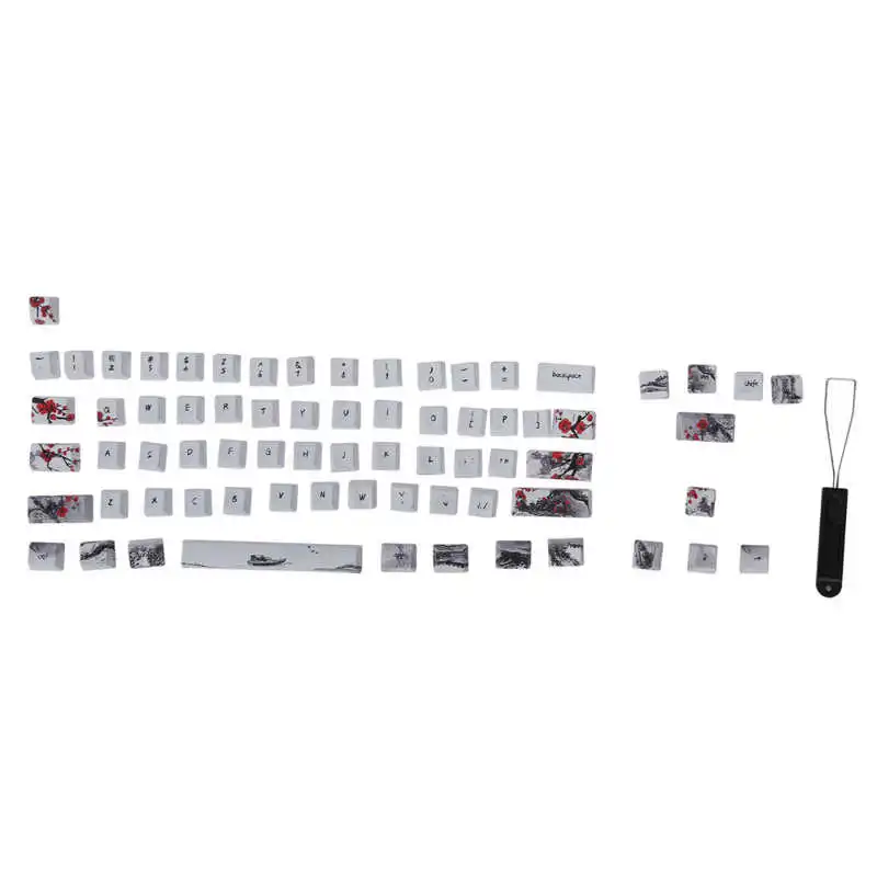 

Wangjiang Plum Blossom Keycap Dye Sublimation OEM Profile Mechanical Keyboard Keycap For GH60 XD64 DZ60 GK61 GK64 F60 71 Keys