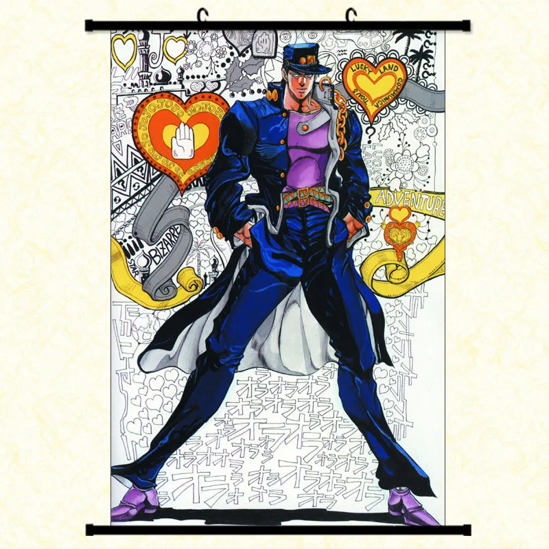 

Anime JoJo's Bizarre Adventure Wall Scroll Art Painting Kujo Jotaro Giorno Giovanna Wall Decor Painting(40x60cm)