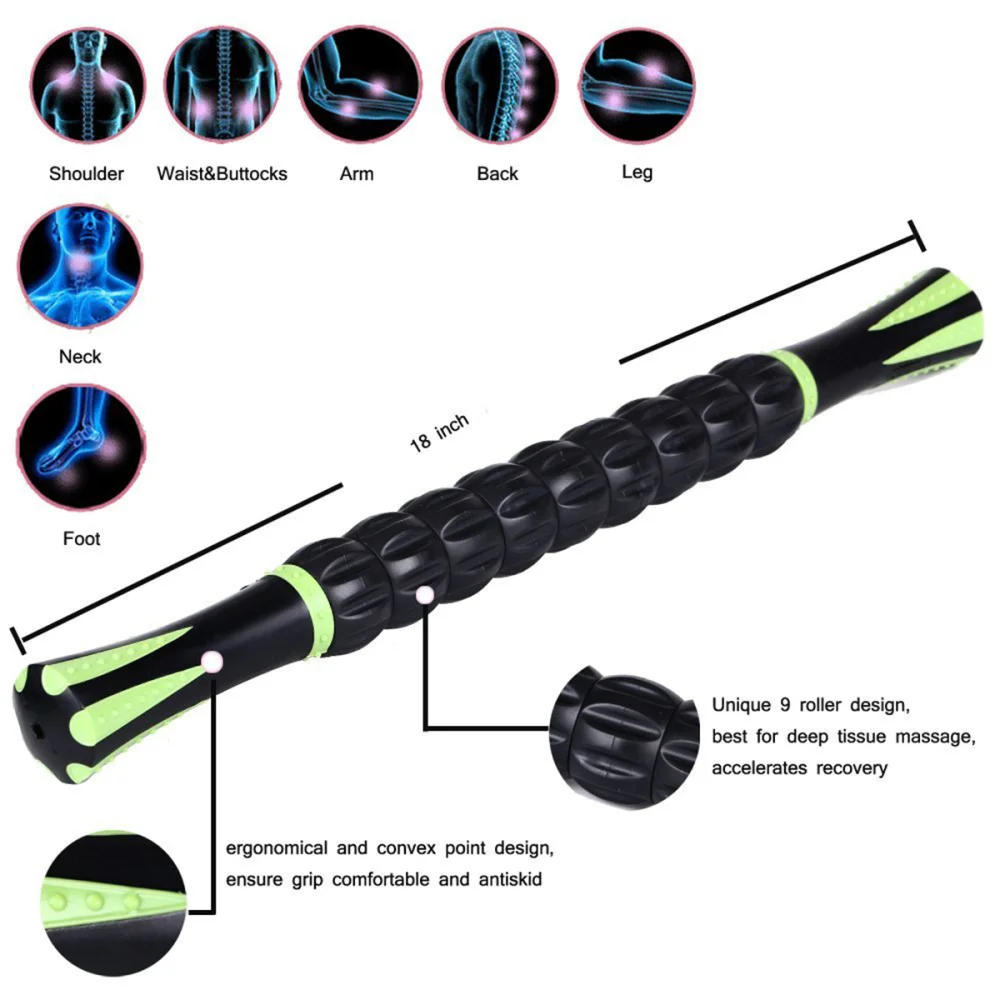 

Muscle Roller Stick Body Sticks Tools for Athletes Relief Muscle Soreness Cramping and Tightness (Black)