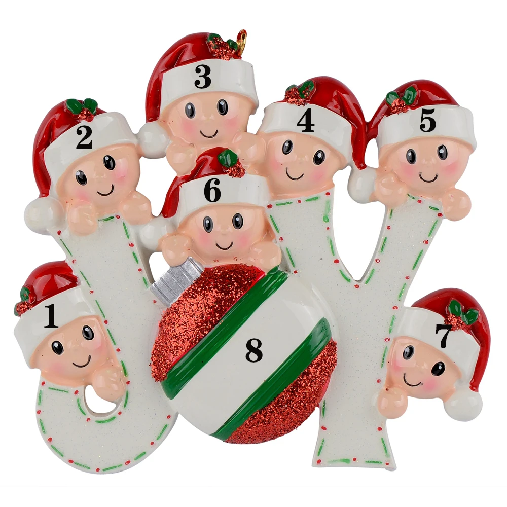 Радость членов семьи из 4 полистоуна глянцевые акценты персонализированные